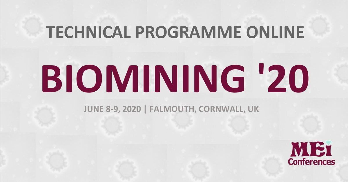 MEI_Conferences's tweet photo. The Technical Programme for #Biomining20 is now available to view at https://t.co/pQG8wEZ5Ay
#mining #minerals #mineralprocessing #extractivemetallurgy #mineralsengineering #biomining #bioleaching #bioremediation #biohydrometallurgy #meiconferences
@AfxMixing https://t.co/3kvOoDMX0H