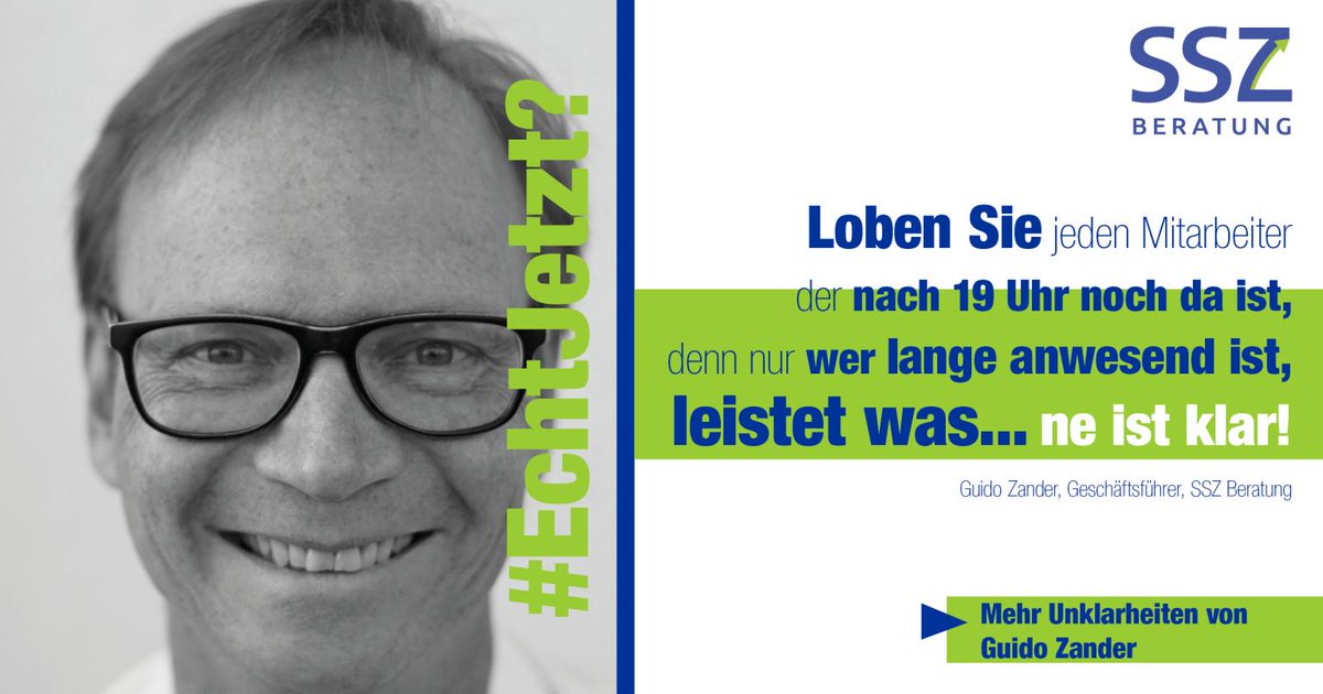 Echt jetzt?! 
<a href="/GuidoZander/">Guido Zander</a> zeigt uns auf seine einzigartige Weise, was man im Umgang mit dem Mitarbeiter so alles falsch machen kann. Lesen Sie jetzt seine 5 Tipps aus der #Arbeitszeithölle: lnkd.in/d_YThFh

Tauschen Sie sich beim #NextAct2020 über #NextWorkforce aus!