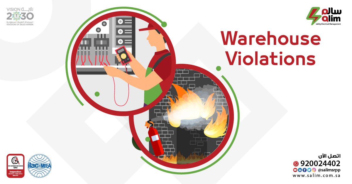 salimSRPP's tweet photo. 👷The rudimentary implementation of #electrical installations in #warehouses is one of the causes of grave #violations. Therefore, it must be noted that #installations should be #inspected to ensure their #safety.
#SALIMSERVICE
📞920024402
📱0557387986
🔗https://t.co/N4LBmNsDPp https://t.co/pEVivEvXMO