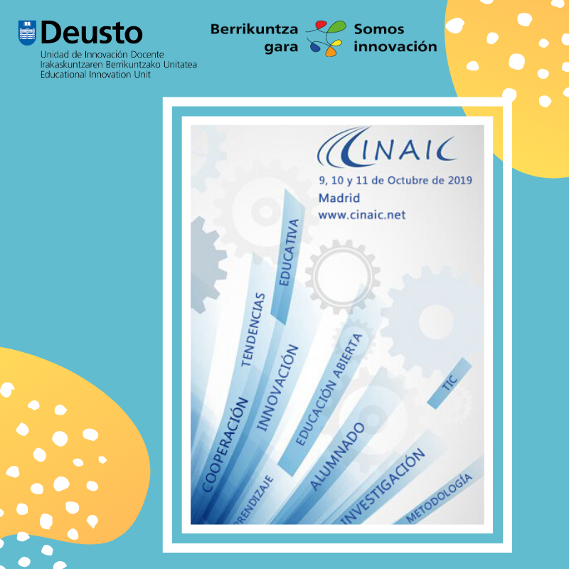 deustoInnova's tweet photo. 🎥Buena práctica de Susana Romero @SRomeroYesa, Marian Aláez, Ane Ferrán y Ana García Olalla: Elaboración de una Unidad Didáctica de apoyo a la enseñanza presencial de programas y guías de aprendizaje a través de las TIC. @deusto 
https://t.co/S39NUhEX8Q

#Cinaic2019 https://t.co/2n8qoxBrsH