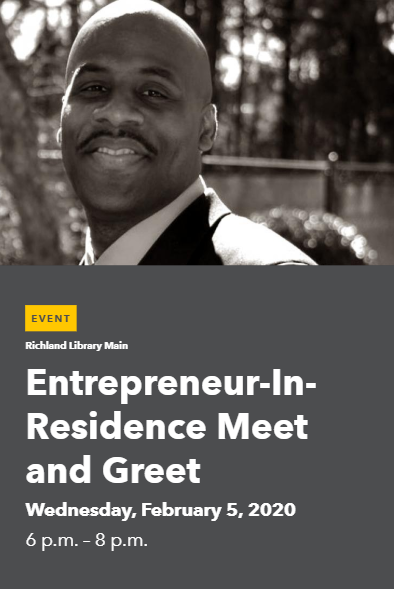 accessfreely's tweet photo. Connect with our newest Entrepreneur-in-Residence on Feb. 5 at #RichlandLibraryMain (6-8 p.m.) &amp; find out more about his plans to support, mentor &amp; educate new entrepreneurs and budding start-ups through office hours and public programs. #Entrepreneur #SmallBusiness #Franchise https://t.co/NrMj0tNxVX