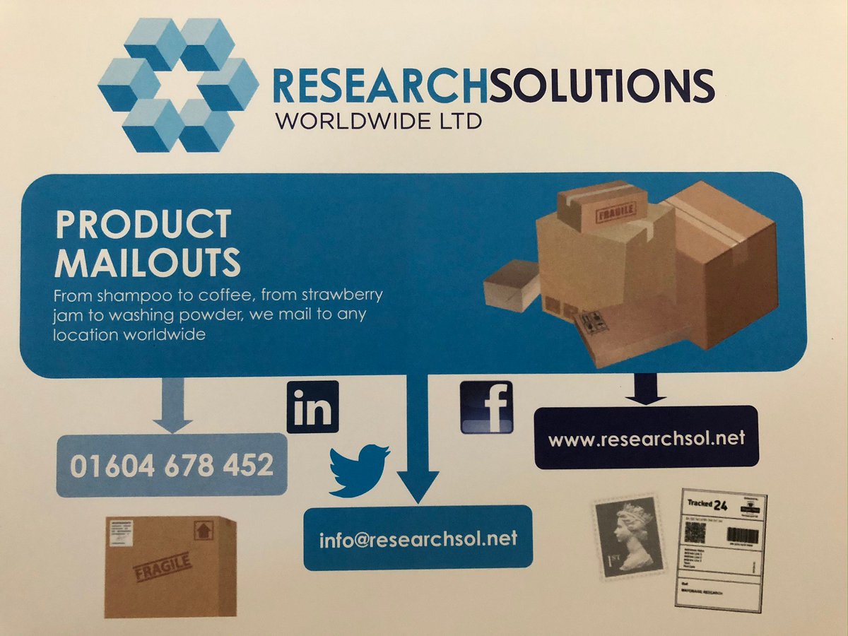 ResearchSol's tweet image. Product Mailouts 📦📦📦
From shampoo to coffee, from jam to washing powder
We mail to any location worldwide
📦📦📦
For more information drop us an email on info@researchsol.net