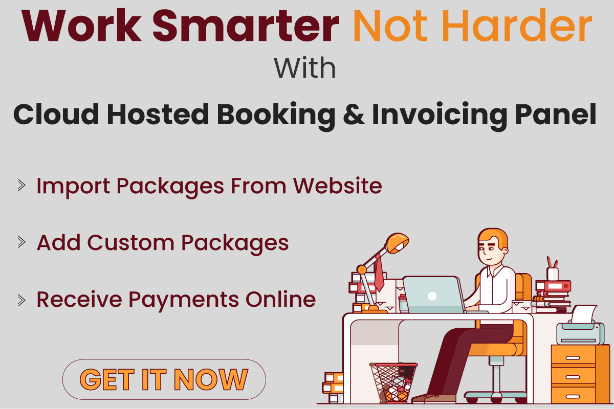 CodeDesk's tweet image. With our cloud-hosted booking &amp;amp; invoicing panel there is no need for a pen and paper to create a booking or invoice. Also, you can create custom packages during the booking.
#worksmart #cloudsolution #travelandtourism #accounting
4 more info: code-desk.com