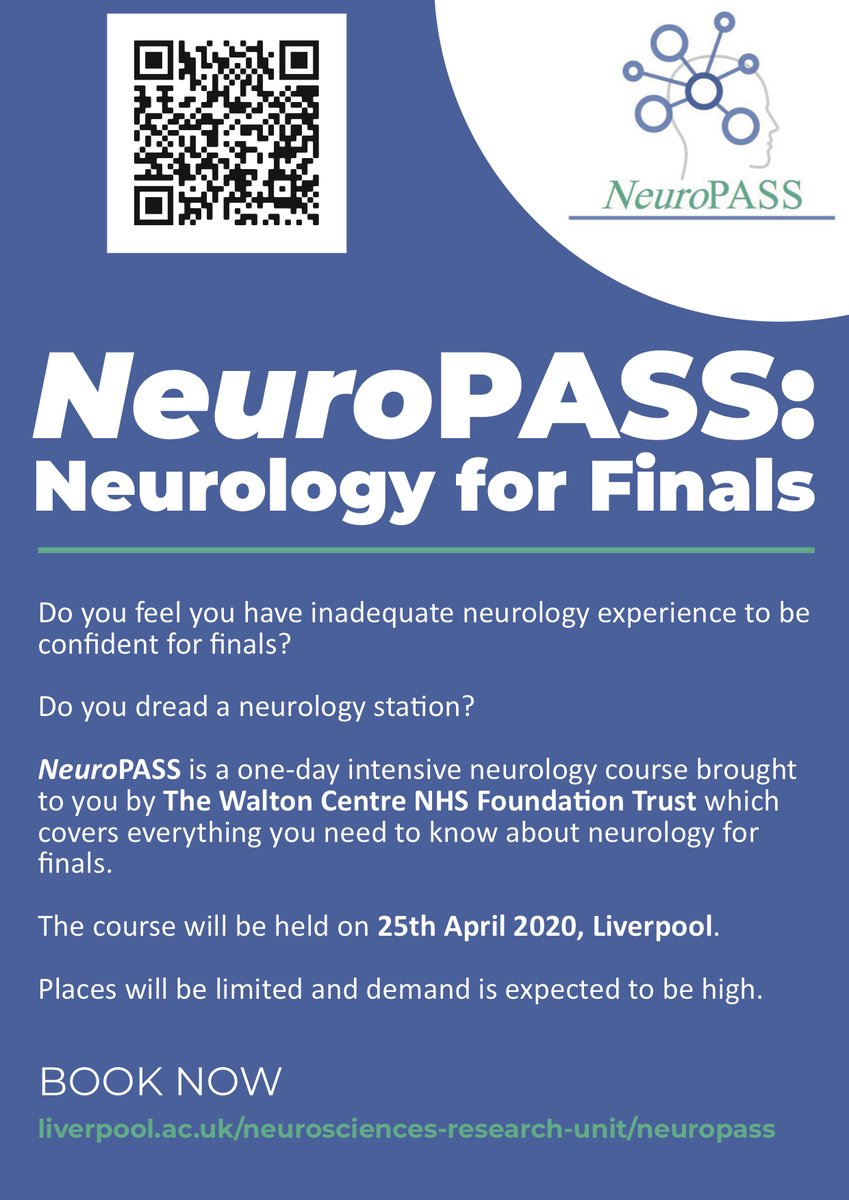 LivNeuroPass's tweet photo. Calling Final Year medical students!

Would you like to review all high-yield #Neurology and #Neurosurgery topics commonly tested in Finals?

Join us at our one-day NeuroPass course @WaltonCentre. With @BenedictNeuro @gkwood3 @SKeshwara https://t.co/EoPhihoSOq