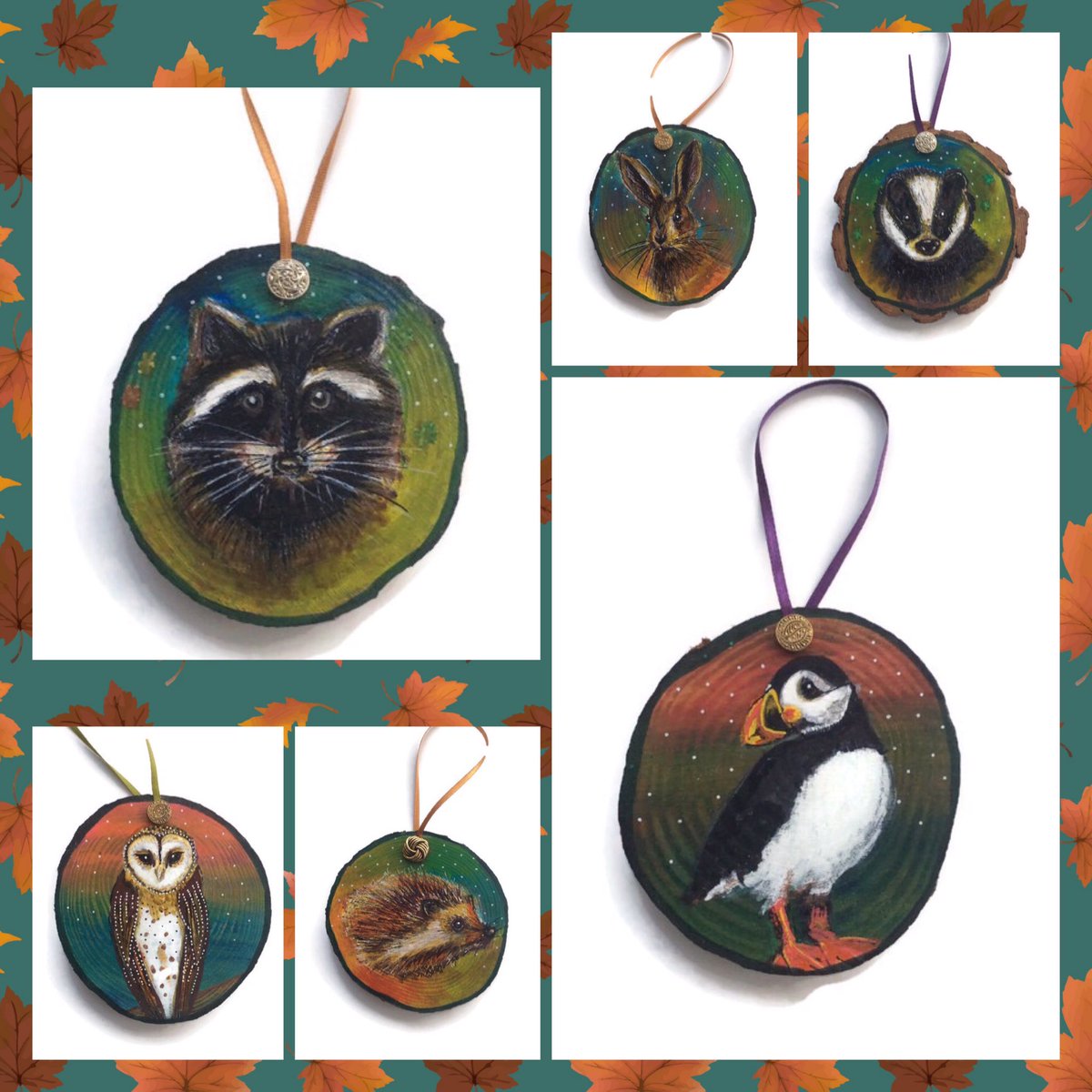 So these are my first wood slice art pieces ,painted with acrylics , sealed , & a button & ribbon hanger added . I’ve posted them on my #tbch shop .#woodsliceart #artonwood #racoonart #natureart
thebritishcrafthouse.co.uk/shop/sixpenny-…