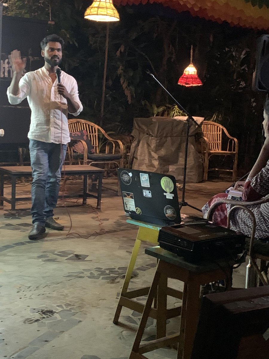 surina_narula's tweet image. Rama Kankonkar talking about Tribal rights #difficultdialogues .  Fishermen and farmers are disappearing to make way for development. His question was ‘Will tourists still come if Goa starts looking like any other city without its fishing boats and paddy fields?’ #Goa