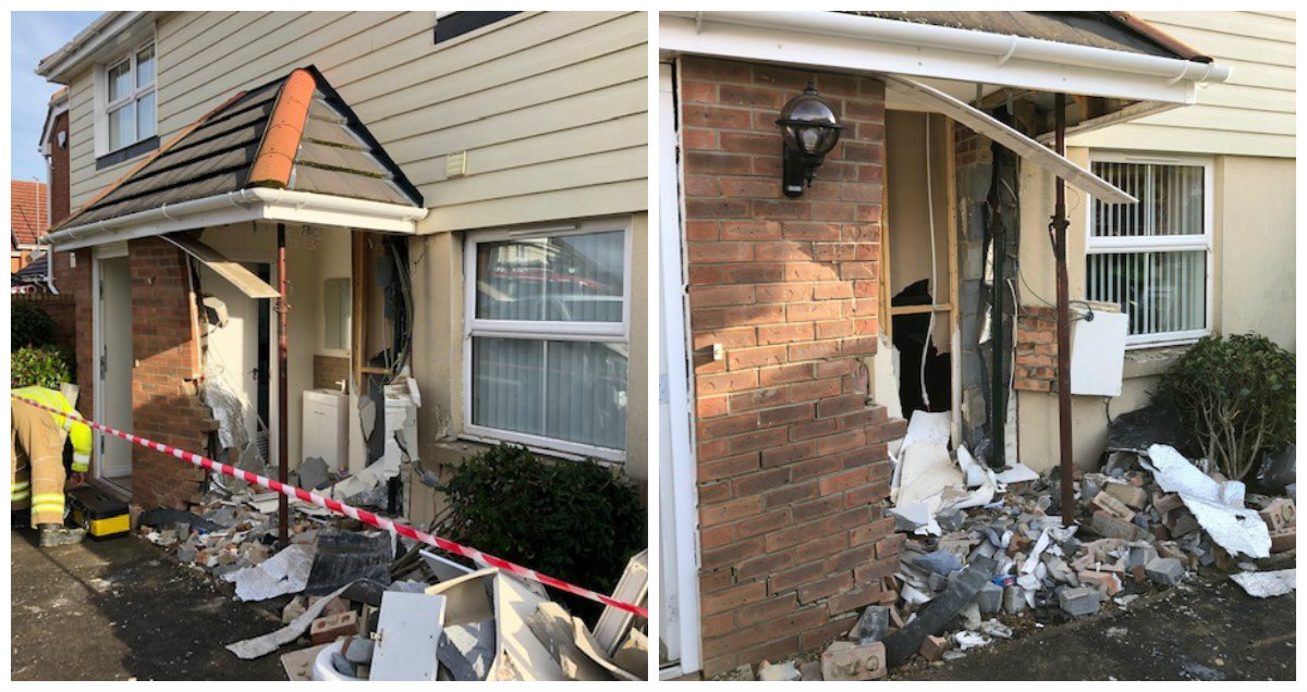 HertsBuildCtrl's tweet photo. #Hertfordshire Our surveyor Richard Murrell was called out this morning to attend this #DangerousStructure in Buntingford, where a vehicle had collided into a house! Working together with @baldock31firest @HitchinFire1 @HertsPolice @HertsFRSControl @labcuk https://t.co/aYA4B32gvQ