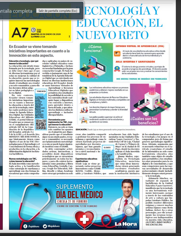 jimmymunoz_gm's tweet image. Hoy se publicó un artículo que escribí, invitados a leer issuu.com/la_hora/docs/d… @LaHoraLoja @coddic_ec @aprende_libre #monosabio #gamemath