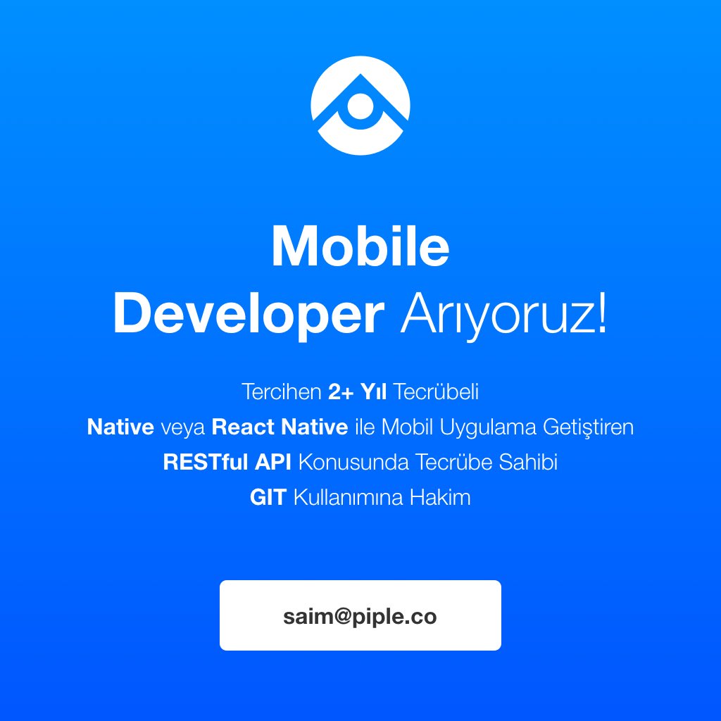İzmir, Withco Coworking’de bulunan ekibimizle birlikte çalışacak Mobile Developer arıyoruz! Detaylar aşağıda yer alıyor.  #developer #mobile #isilani #ios #android #kotlin #swift #reactnative