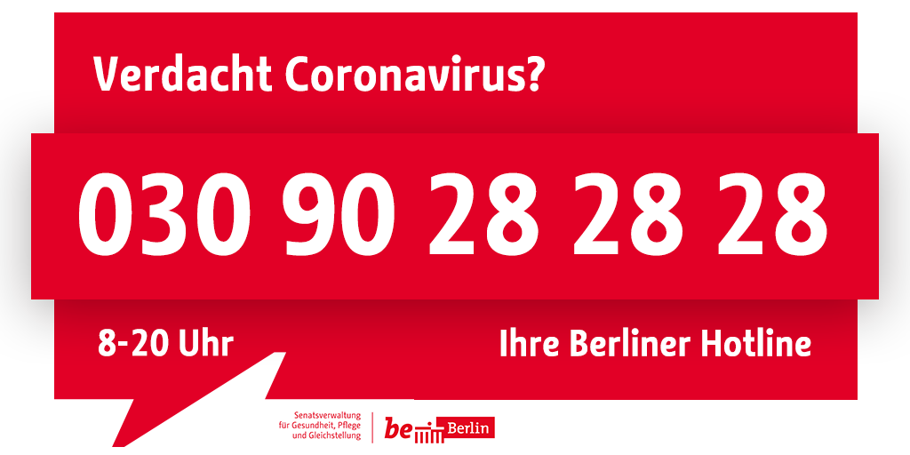 RegBerlin's tweet photo. @dil_kal @SenGPG Die Nummer der Informations-Hotline zum #Coronavirus in Berlin ist 030 9028 28 28. https://t.co/DJ61tSZCPR