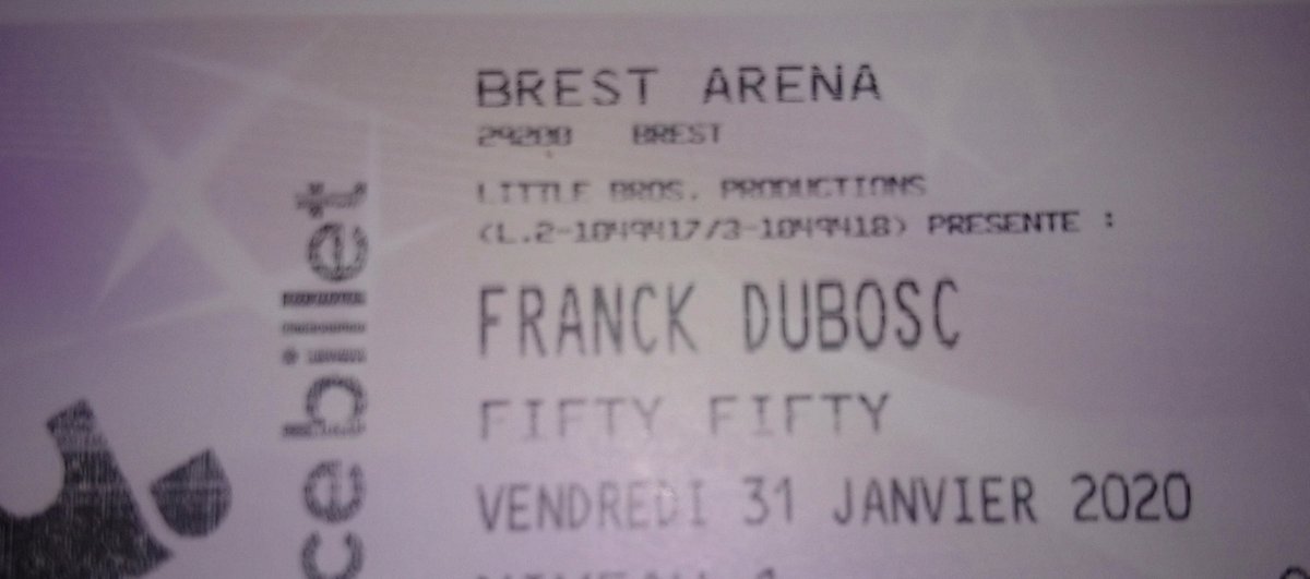 Salut <a href="/dubosc_franck/">franckdubosc</a> !
Pour ses 55 ans, on a offert à ma mère des places pour ton spectacle ce vendredi à Brest 😀 ils sont impatients de venir te voir 😍