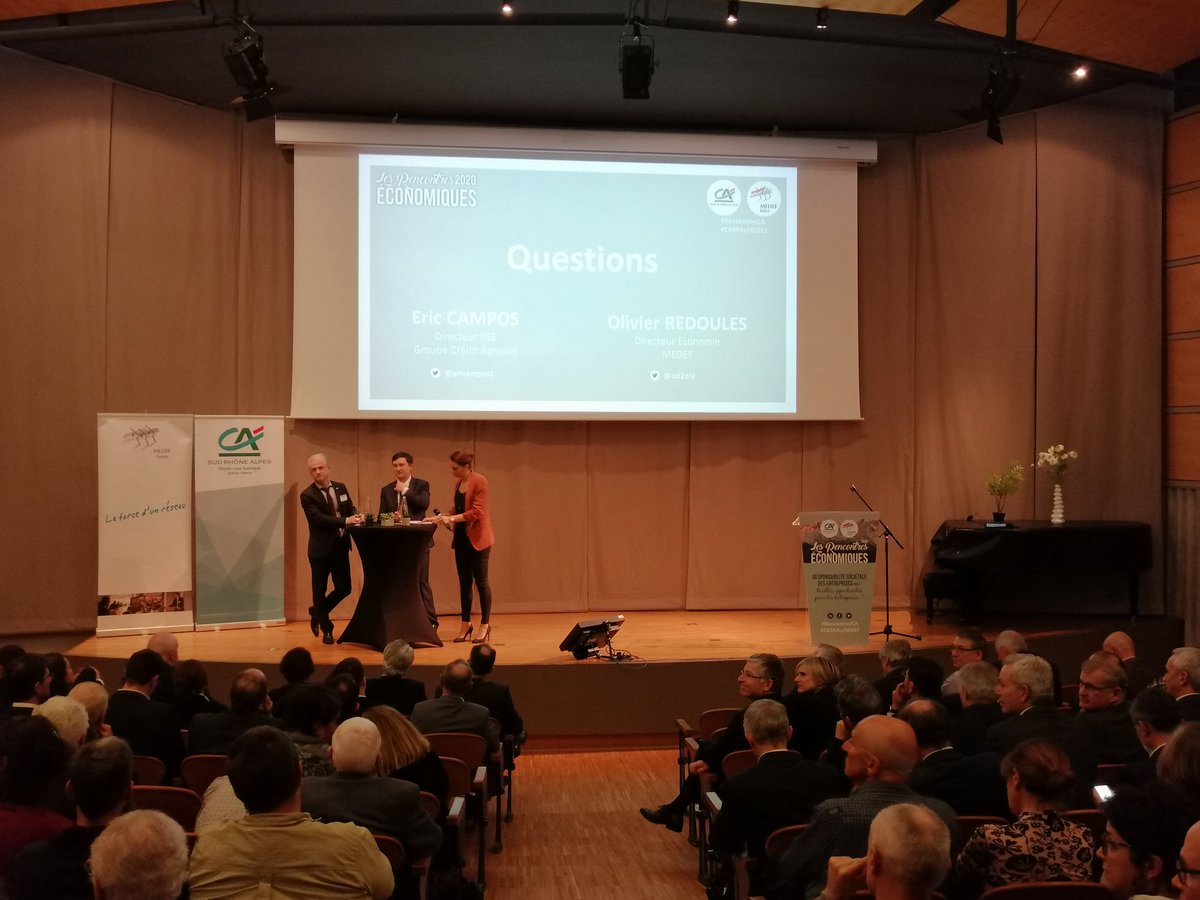 Crédit Agricole Sud Rhône Alpes (@casudrhonealpes) on Twitter photo La parole est à l'assemblée 🎙️
<a href="/od2ole/">Olivier Redoules</a> et <a href="/ericampos1/">Eric Campos</a> répondent aux questions plus que pertinentes 😉 #RencontresCA #CASRAxMEDEF <a href="/medefisere/">Medef Isère</a> #pasdeconsignedevote La parole est à l'assemblée 🎙️
<a href="/od2ole/">Olivier Redoules</a> et <a href="/ericampos1/">Eric Campos</a> répondent aux questions plus que pertinentes 😉 #RencontresCA #CASRAxMEDEF <a href="/medefisere/">Medef Isère</a> #pasdeconsignedevote