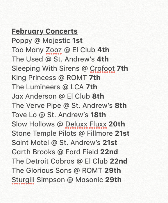 HowWasItDetroit's tweet photo. February about to be lit. Check out our must see shows. 
😍💘💓 https://t.co/V0wmV0sZvF