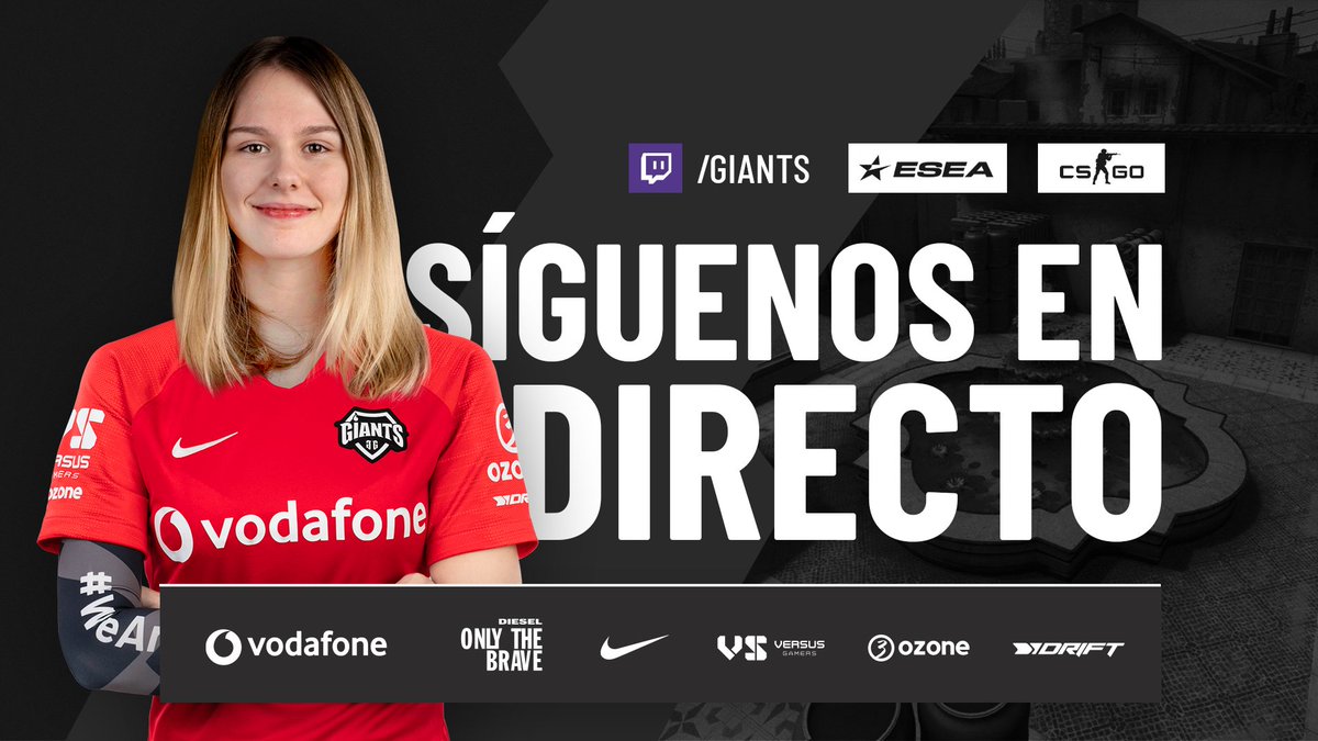 GIANTXGG's tweet photo. La quinta jornada de la @ESEA Open está aquí 🙌
Nos enfrentamos en Nuke al joven equipo estonio #AbsoluteZeroGG. ¡Vamos a por la tercera victoria!
📺 https://t.co/K5Uew0BsYv
🎙️ @judithyleire & @NastyFoxLoL
#WeAreGiants #VodafoneGiants https://t.co/v5EnckjLSn