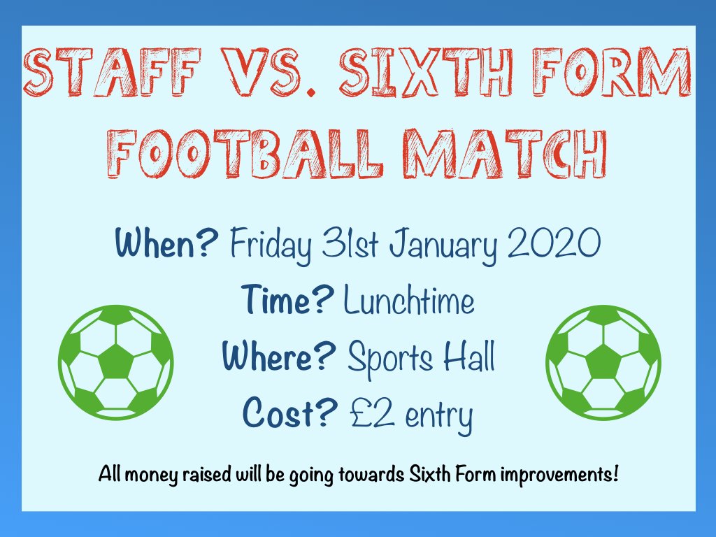 SHSVIForm's tweet photo. ⚽️This Friday @ShenfieldHigh ⚽️ https://t.co/PL9WxZuS7E