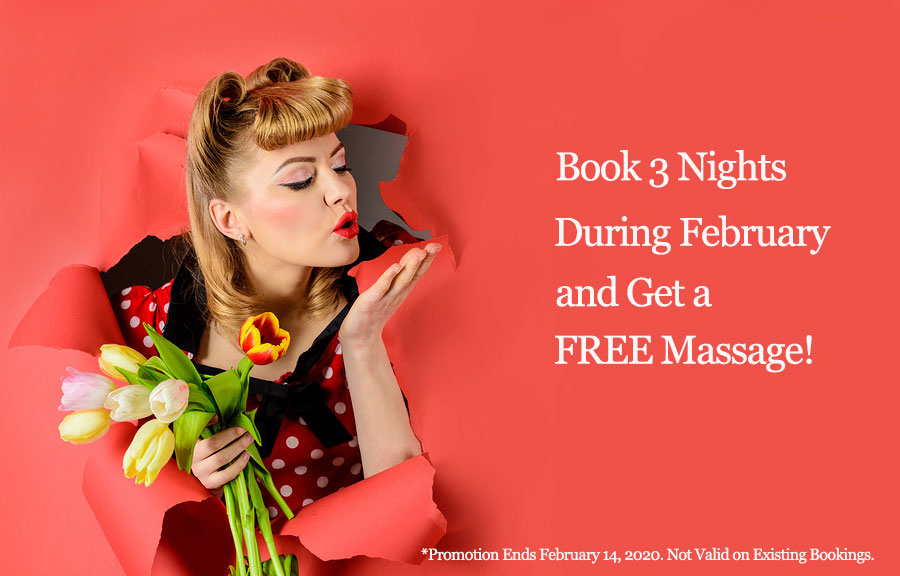 Celebrate the Month of Love with that special someone.

When you book a 3-night mid-week stay during the month of February, you get a massage for one! 

ow.ly/WjIC50y1lOM

Book your romantic Palm Springs getaway now!
#ValentinesDay #PalmSprings #Romance