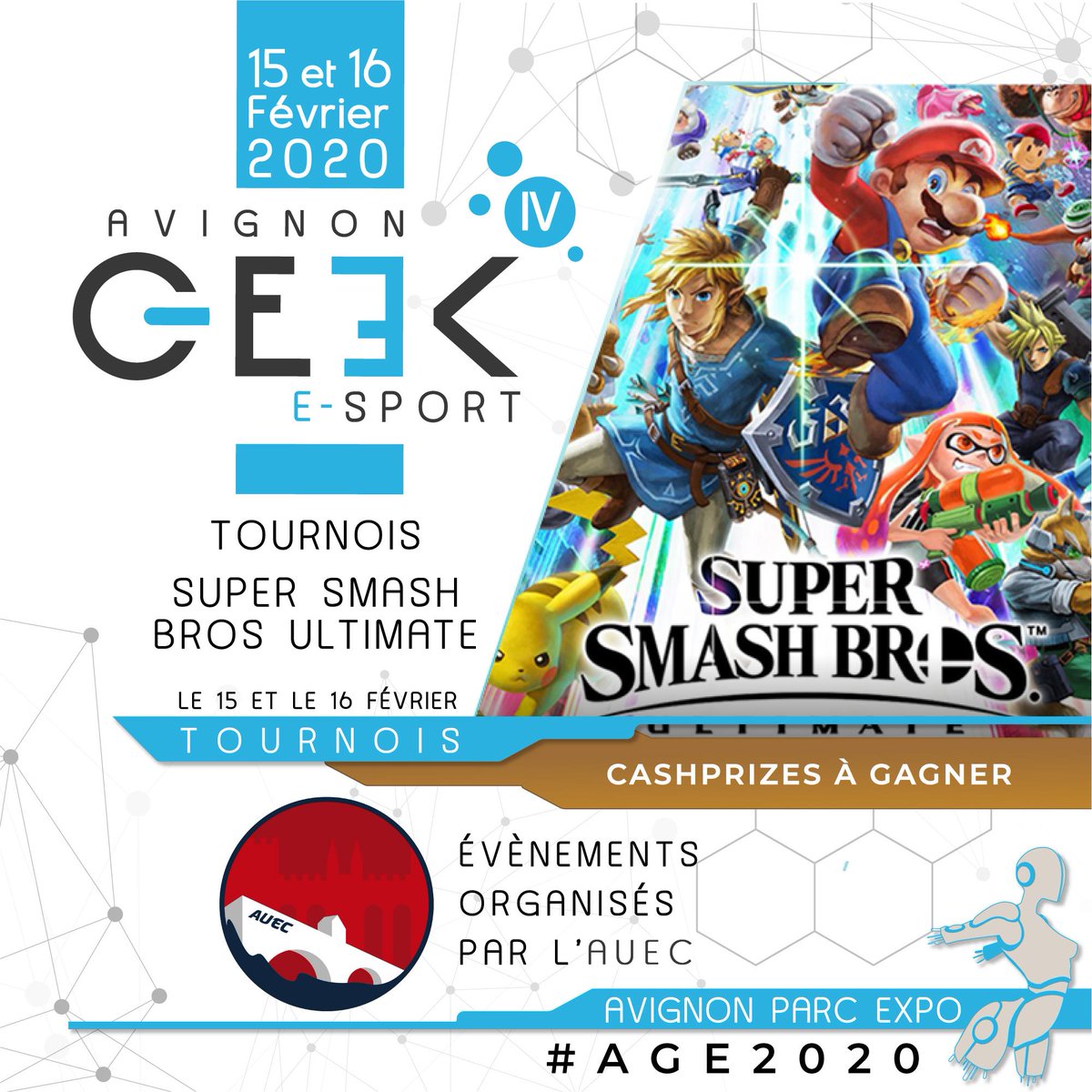 AUEsportClub's tweet photo. L'AUEC sera présente à la @GeekExpoFrance le 15 et 16 février  ! 
Des tournois smash et aussi un tournoi GranBlue Versus avec du CashPriz  ! 
On espère vous voir nombreux  !! 

https://t.co/Fg2GbVpaEr

#SmashBrosUltimate  #GBVS https://t.co/xDCDfgQda4