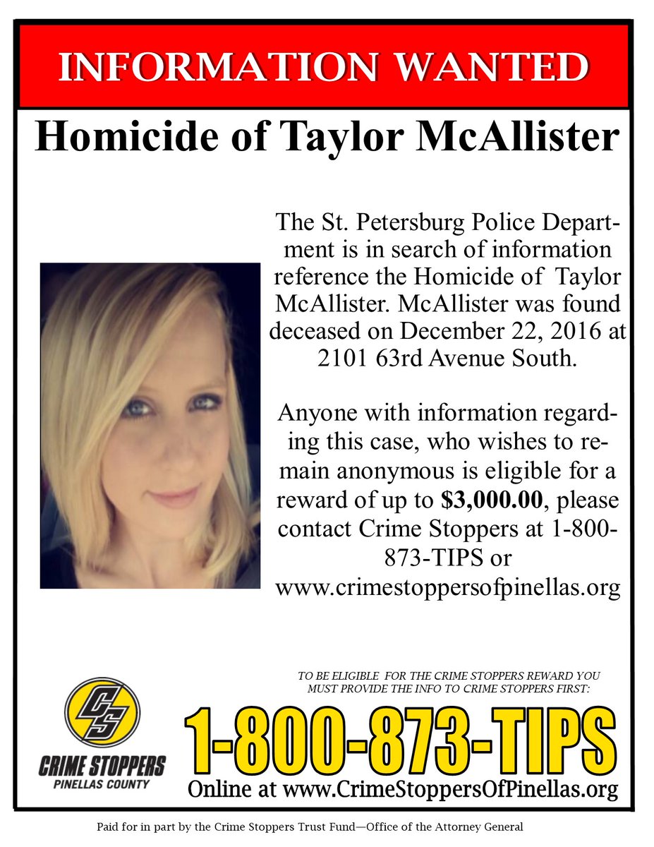 CrimeStopPinCty's tweet photo. If you have any information on this case and wish to remain anonymous, please contact Crime Stoppers of Pinellas County.   If your tip results in an arrest, you could be eligible for a reward of up to $3000 in cash. https://t.co/tx3bobdchm