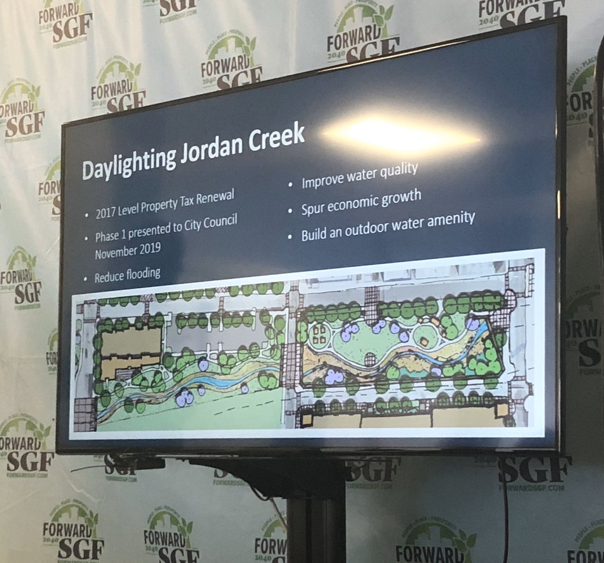 Leveraging Jordan Creek means Placemaking, an Outdoor Amenity, for Economic Growth.....not a concrete trickle channel #ForwardSGF
