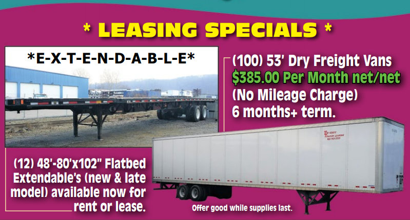 TrailersPGH's tweet photo. Our #TSTLeasing department has a special for you that's out of this world! We have (100) 53’ Dry Freight Vans for ONLY $385 Per Month net/net, No Mileage Charge on a 6 months term or longer! Call for more details at 412-747-7777!

#TriStateTrailers #LeaseATrailers #TrailerLeasing https://t.co/mSwVaxYm2o
