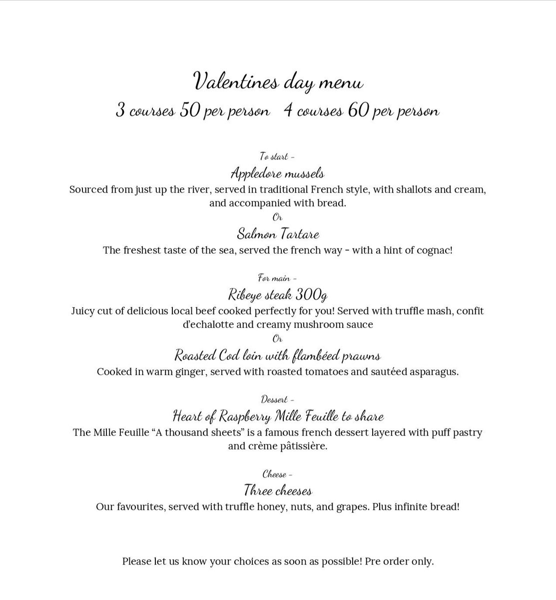 LepetitmondeB's tweet photo. Thought about #ValentinesDay yet? 🤭😍 We still have two tables available for the big night! Snap them up quickly by calling 01237476447 😁 #northdevonfoodarmy #bideford #barnstaple #Foodie #devonhour #localproduce https://t.co/xXmY4iOxRU