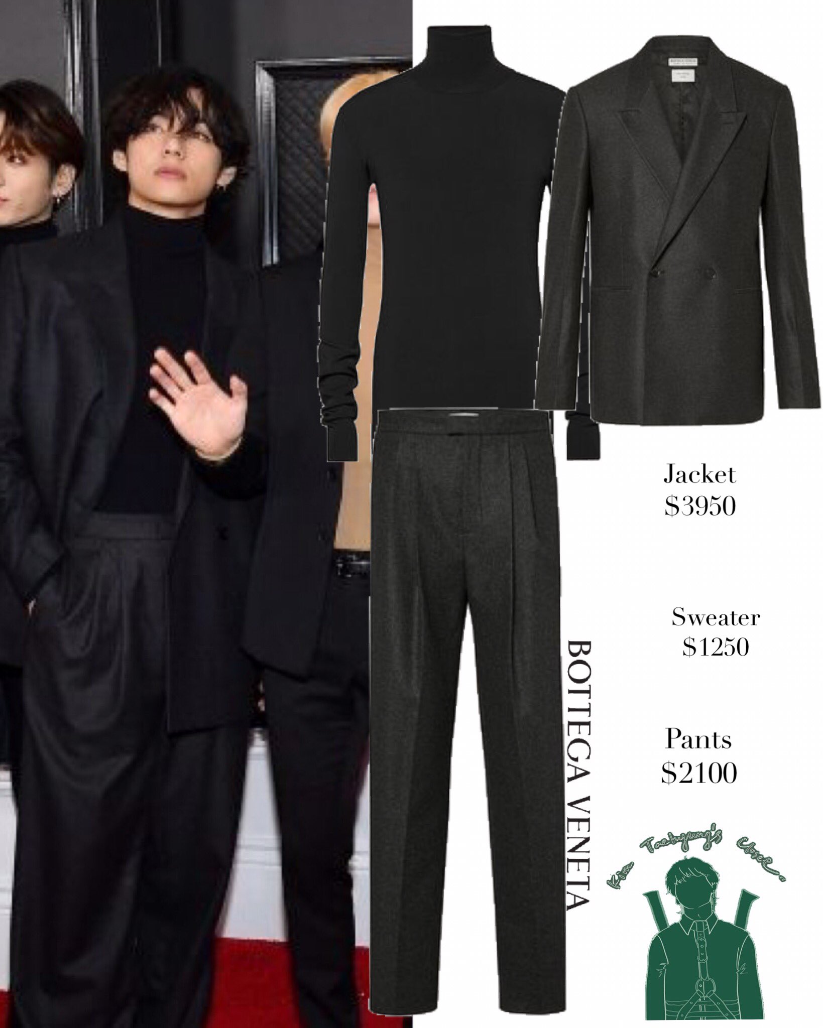 BTS FASHION/STYLE FINDER — 200118  Taehyung : Bottega Veneta - Spring  2020