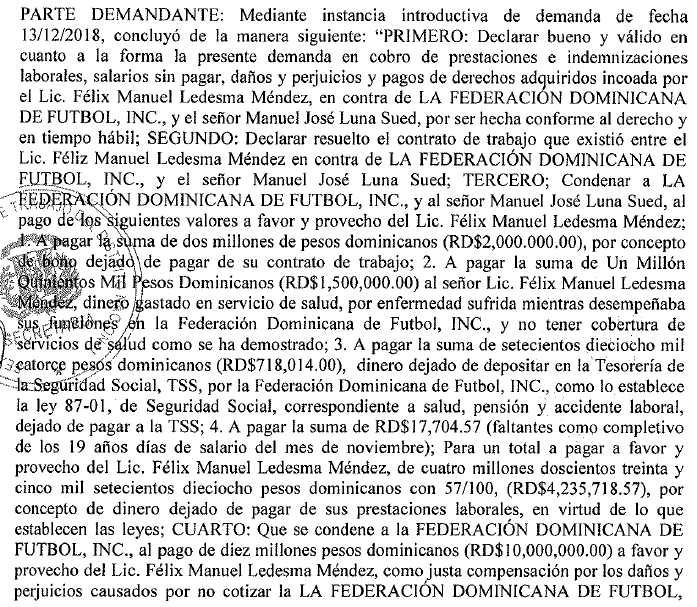 manuellunasued's tweet photo. Otra vez tribunal Falla como FEDOFUTBOL había previsto. Le ofrecimos a LEDESMA pagarle los 500 mil que establecía su contrato pero el quería 2 millones y demandó por más de 14! tantos meses para acabar en la misma orilla. Lo que pretendía Vs Fallo. Justicia otra vez (y mucho es!) https://t.co/kfvIWXf04j