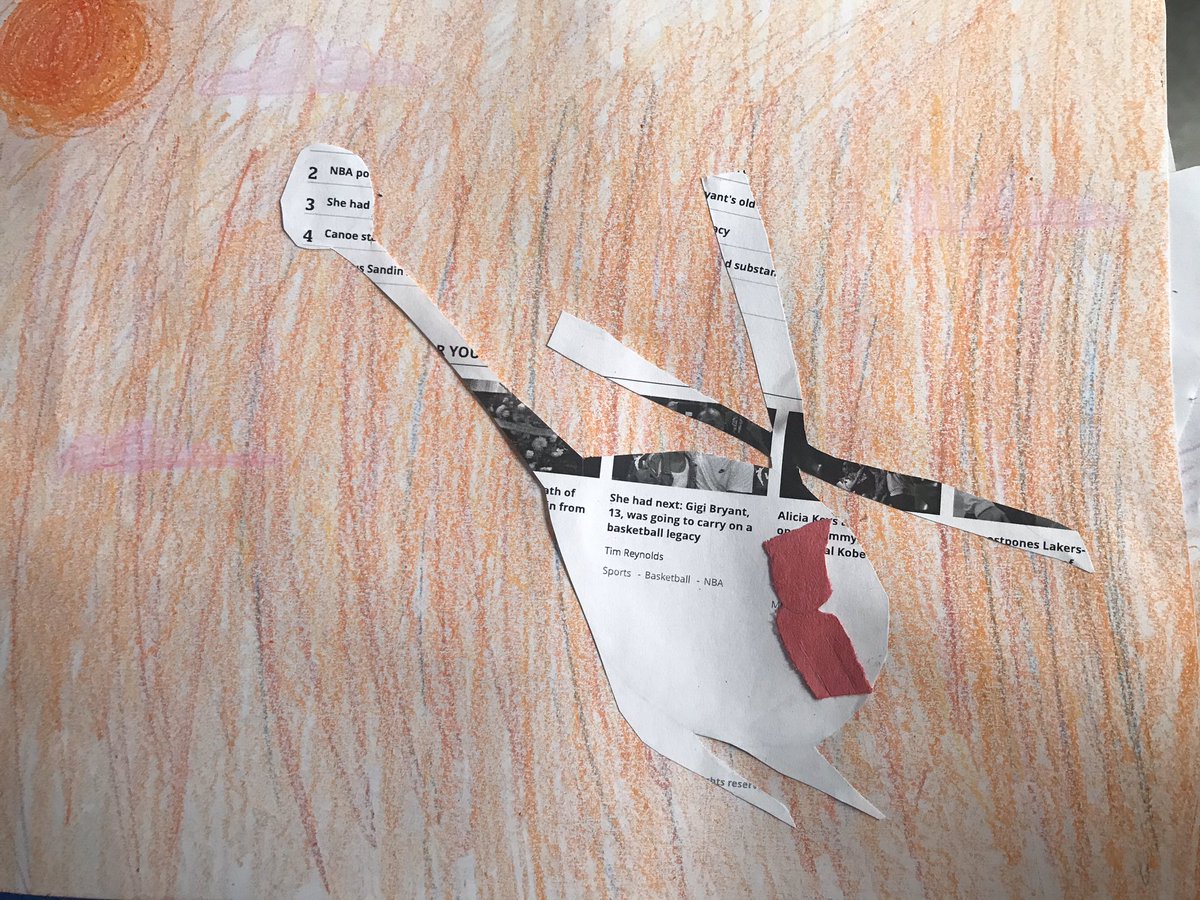 T4Tasneem's tweet photo. Using mentor texts on #wellbeing in the grade 6-7 class @BayviewBears. We read #theredtree from Lost and Found to create images that challenge  us from print as well as images of hope from red paper. @DDSBKto8 @equity_DDSB https://t.co/jOFBOsbjm2