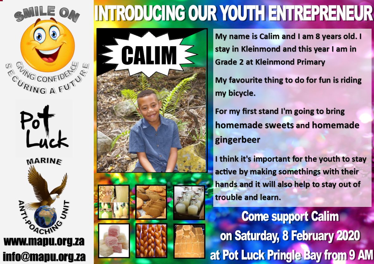 MarineAPU's tweet photo. Note that the event has moved to 8 Feb 2020  Congratulations &amp; good luck to Calim &amp; all the other kids partaking in the Kleinmond Primary School Color Athletics on 1 February!!

#SmileOnCampaign #Potlucktraderspringlebay #WesternCapeGovernment #MakingADifference #YouthDevelopment https://t.co/ws0twbRUp9