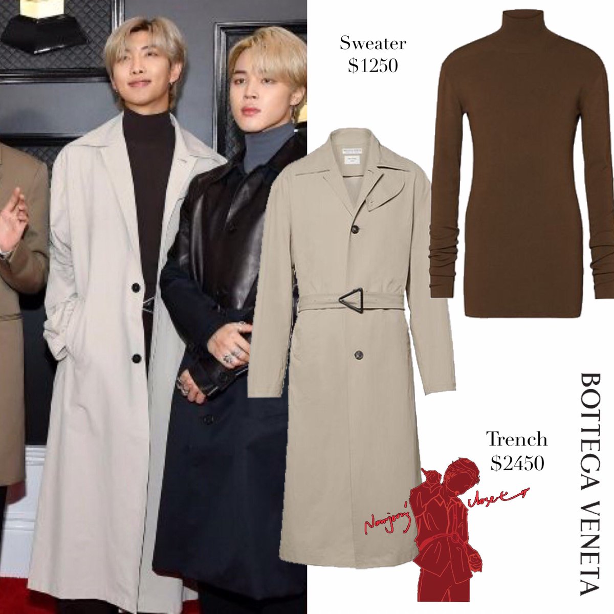 X \ BTS'CLOSET على X: #Taehyung #bts #bottegaveneta #GRAMMYs