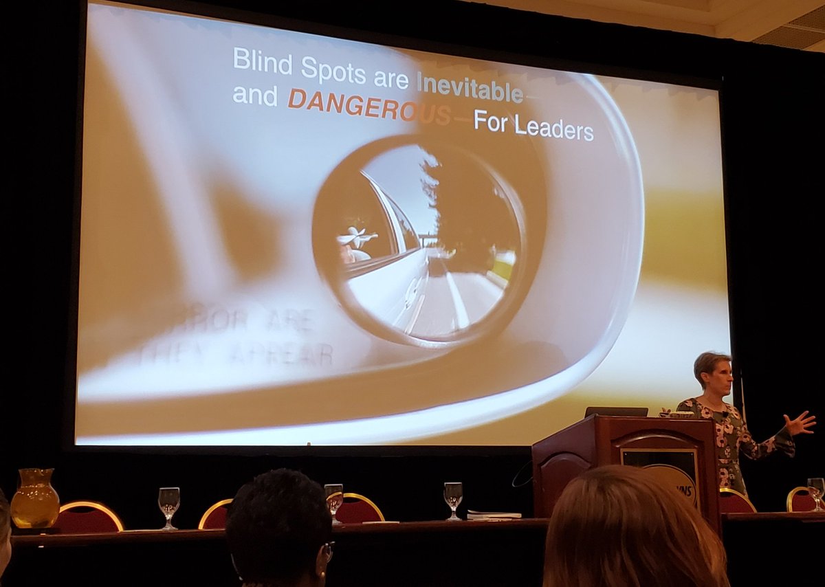 'Every strength we have has a corresponding blind spot. If you are an 'in your head' thinker, your biggest blind spot is reality.' Powerful keynote sparking reflection @JaneKise #womenleadDE