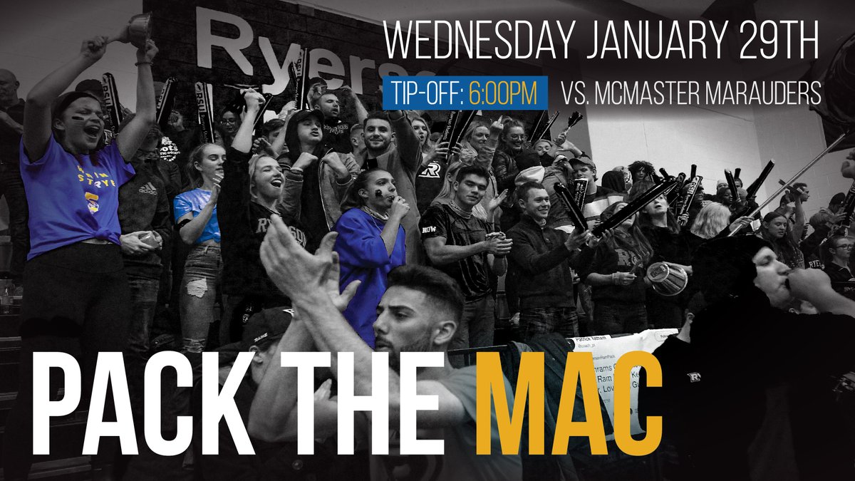 TorontoMet's tweet image. TOMORROW NIGHT⁠—@RyersonRams take on the McMaster Marauders! It's time to PACK THE MAC! 👏🏀🔥 #weRrams