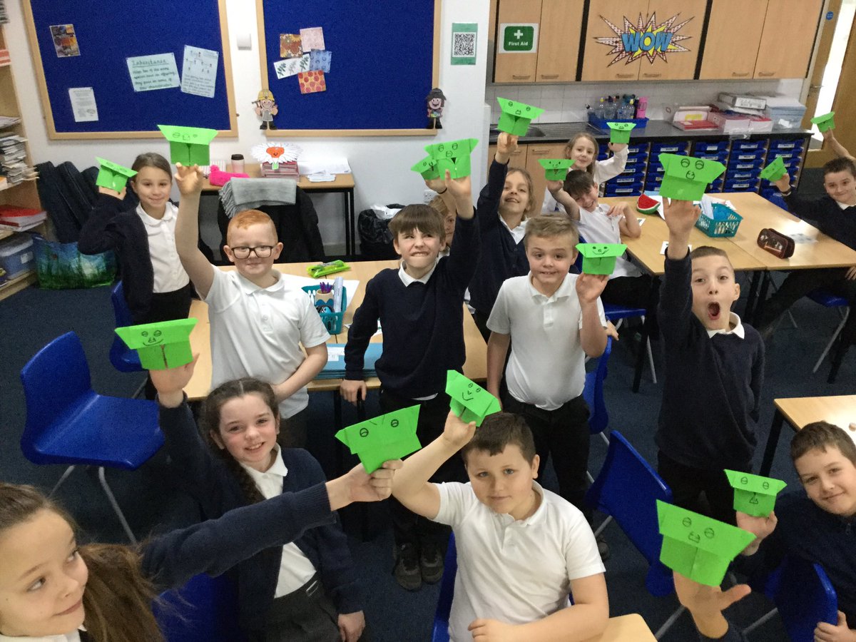 WCPSc2021's tweet photo. @OrigamiYoda Y5 are absolutely loving our new class text; The Strange Case of Origami Yoda! We made our own today and considered the instructions we would need to follow #WCPSliteracy #purposefulwriting #hookintolearning https://t.co/gCBVYdhEbE