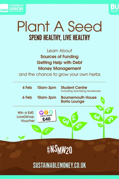 🌳National Student Money Week🌳

Want to know more about sources of funding, ways to manage your money and how to get out of debt?

Pop to one of our events next week! #NSMW20