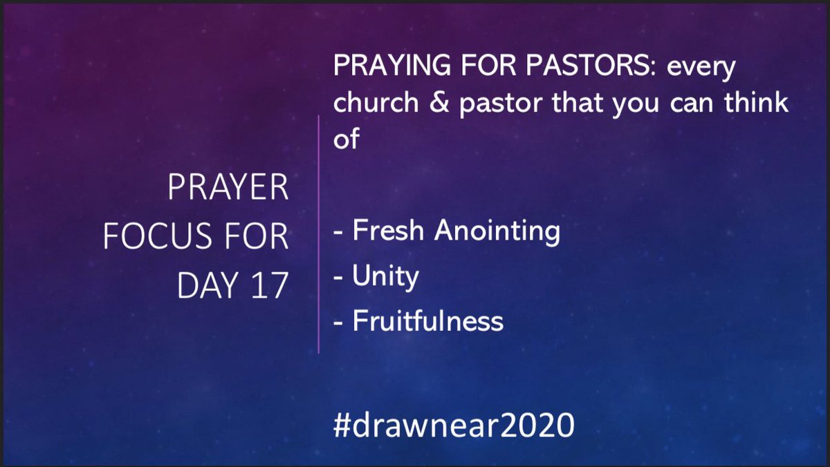 GenerationsLBK's tweet photo. 21 Days of Prayer and Fasting 
Day 17
Verse of the day: Col 1:3-4
Prayer Focus: Pastors
#drawnear2020 #imust #prayer #pastor #leadership #wisdom #courage #love #grace #hope #favor #christfollower #touchteachtrain https://t.co/PXAm3TQblm