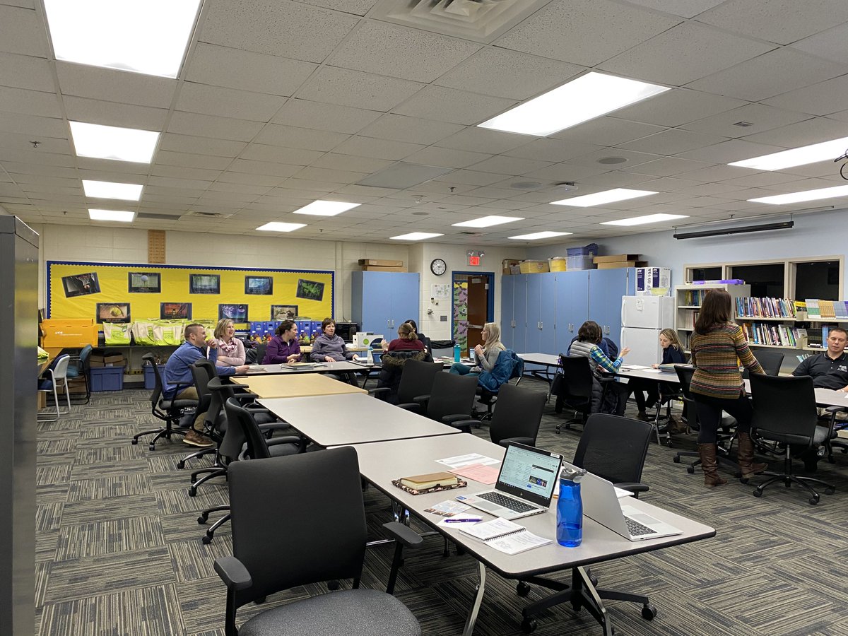 STMATeachLearn's tweet photo. Our 5th Grade Science teachers spent some time digging into new curriculum options before the rest of the elementary teachers met to make some curriculum decisions.  Great thinking and great work!! #knightspride https://t.co/ZpF0EKKISM