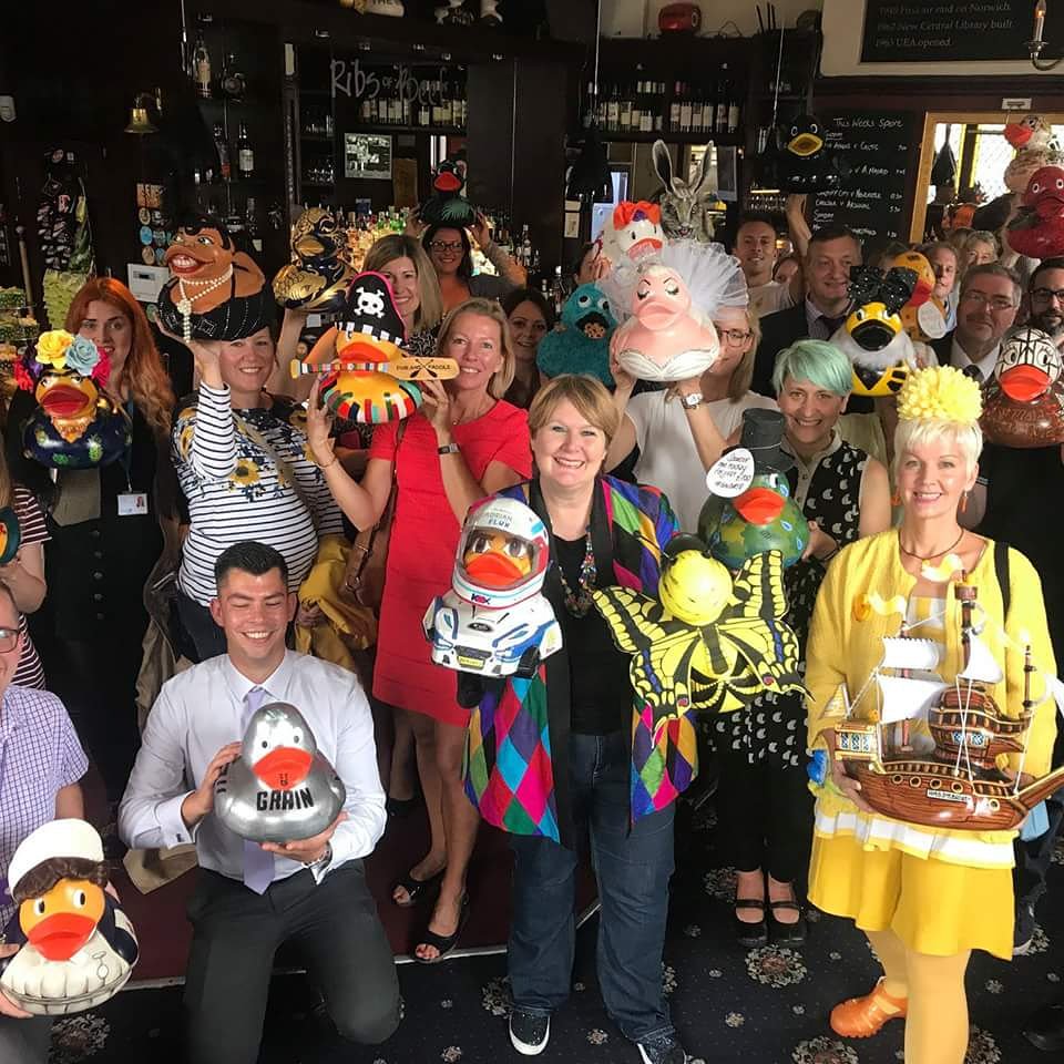 <a href="/TheNamesPond007/">James Pond - Licence to Will</a> <a href="/TheDuckorator/">SallyAdamsCreative</a> <a href="/heritagewills/">Heritage Wills</a> <a href="/break_charity/">Break</a> <a href="/nelsonsjourney/">Nelson's Journey</a> <a href="/ReynardCity/">Rob Turner</a> <a href="/BiscuitJill/">Jill Watkinson</a> @norwichduckrace <a href="/Loved_Upduck/">TweetUpduck</a> it - roll on our #DuckSpecial hosted by <a href="/ribsofbeefpub/">Ribs of Beef Pub</a> ahead of @norwichduckrace <a href="/break_charity/">Break</a> Fabulous transformation <a href="/TheDuckorator/">SallyAdamsCreative</a>