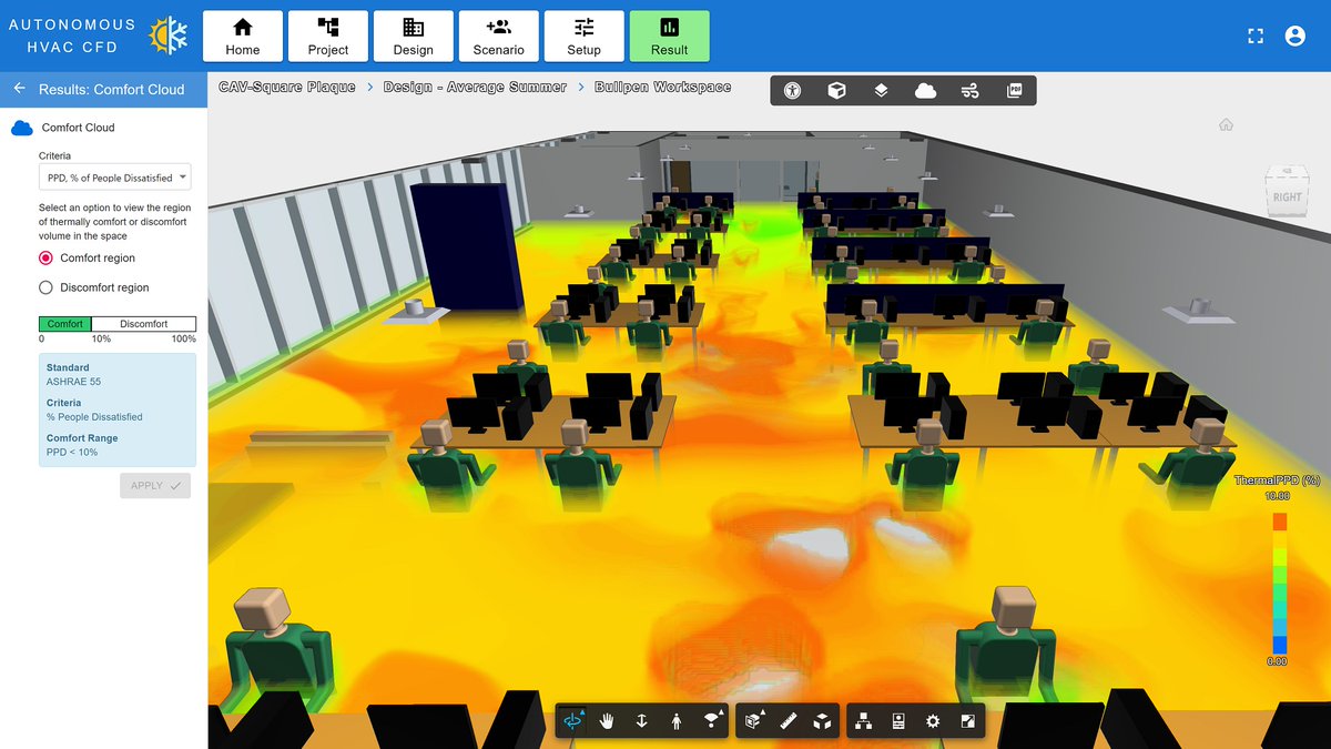 sandipnjadhav's tweet photo. I am glad to introduce Autonomous HVAC CFD, a new app developed by the simulationHub team. https://t.co/wtKk6Dk8Kv 

#occupant #thermalcomfort #designspace #ahr2020 #ahrexpo #simulationhub #thermal #design #engineering #autdeskforge #architecture #bim https://t.co/ZHIqb6Bceo
