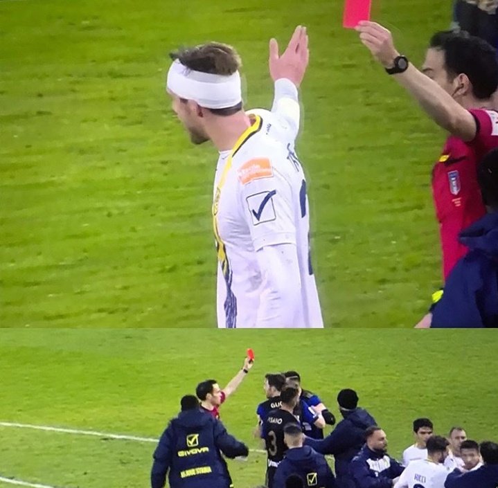 SerieBellissima's tweet photo. Je vous le disais juste au-dessus, cette rencontre fut marqué par un nombre de fautes très élevé (près de 30 au total). Mais si cela fut le cas sur le terrain... L'après-match fut lui aussi bouillant, #Marconi et #Troest étant expulsés ! 😳 https://t.co/pitaA7B0ML