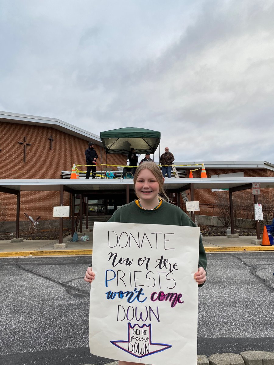 SJSwestminster's tweet image. Fr. Mark and Fr. Andrew are on the roof of our school and will stay there until we raise $8,000!  Can you help us get them off the roof? Donate: givecentral.org/location/521/e…