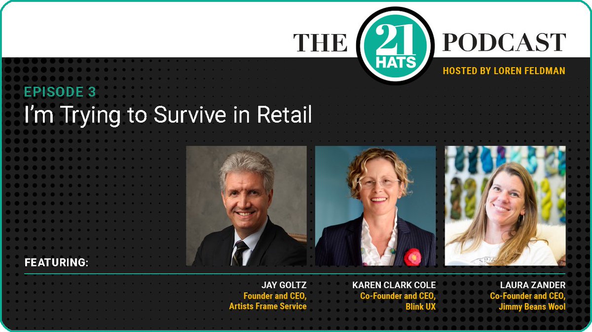 21_Hats's tweet image. We have a new 21 Hats podcast episode where @JaySmallBiz, Karen Clark Cole, and Laura Zander talk about surviving in retail. Today&apos;s #MorningReport also covers why restaurant owners play music so loud. www2.advantagefamily.com/webmail/28892/…