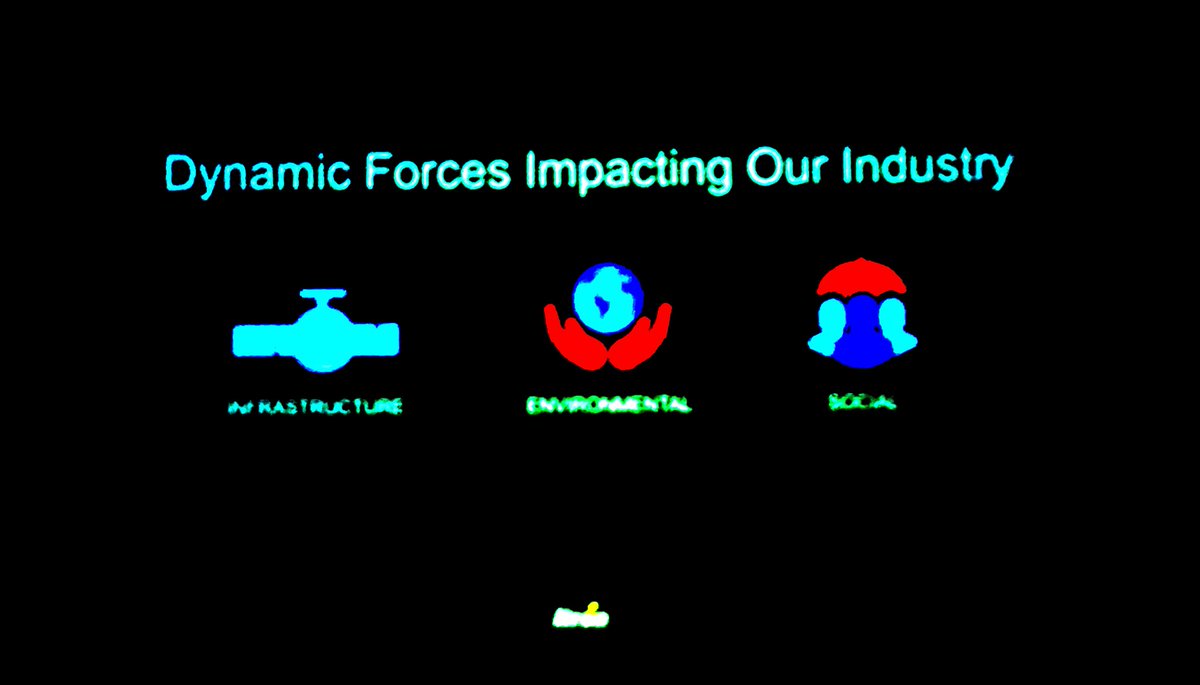 JessMehrhoff's tweet photo. .@ItronInc CEO Tom Dietrich discussing the #UberEffect on the energy industry. This gives me a term beyond “Amazonification” to use. ...& also #climatechange👏👏 #DTECH2020 https://t.co/3IKPIaKh4Z