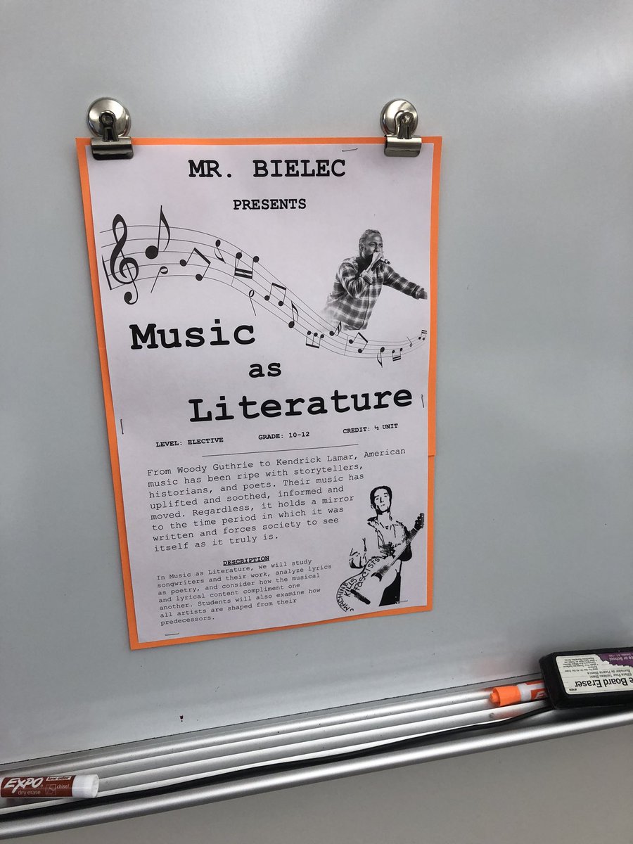 Sitting in on <a href="/mrbielec/">Scott Bielec</a>’s class and I noticed him advertising for the elective he’s offering next year. Attention all students...take electives!!!!!! Public speaking, cinema, sci fi/horror, music as literature...whatever. Take an elective and learn something new! <a href="/StarpointCSD/">StarpointCSD</a>