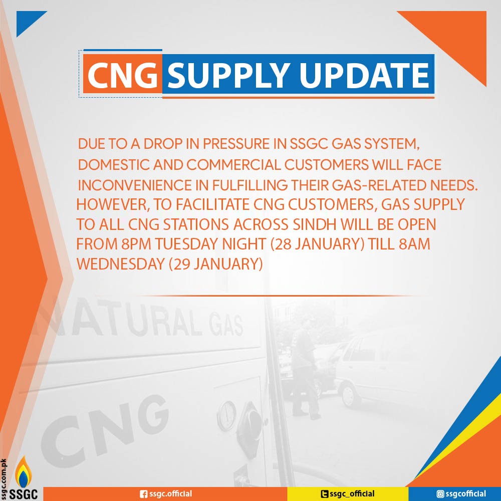 SSGC_Official's tweet photo. CNG Supply Update

#SSGC #CNGUpdate #CNGAlert https://t.co/IcOmRLeUdq