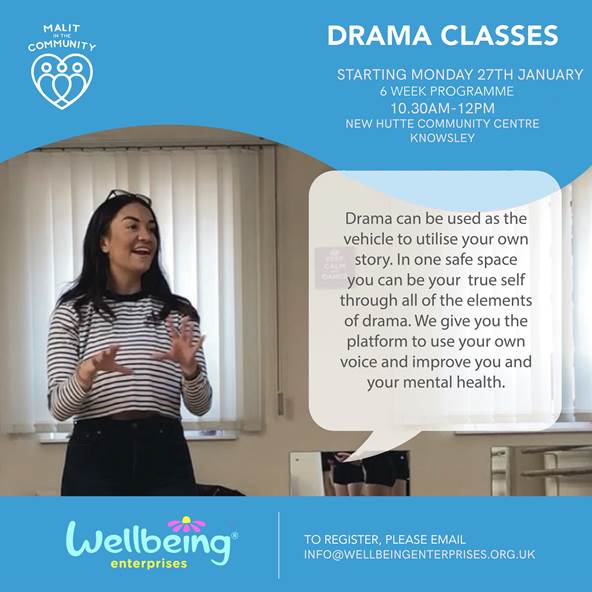 There are new Drama and Creative Writing Classes starting at New Hutte Neighbourhood Centre in Halewood this January. For more information and to register a place please visit tdcaonline.co.uk/?p=560

#GetCreative #Drama #TDCA