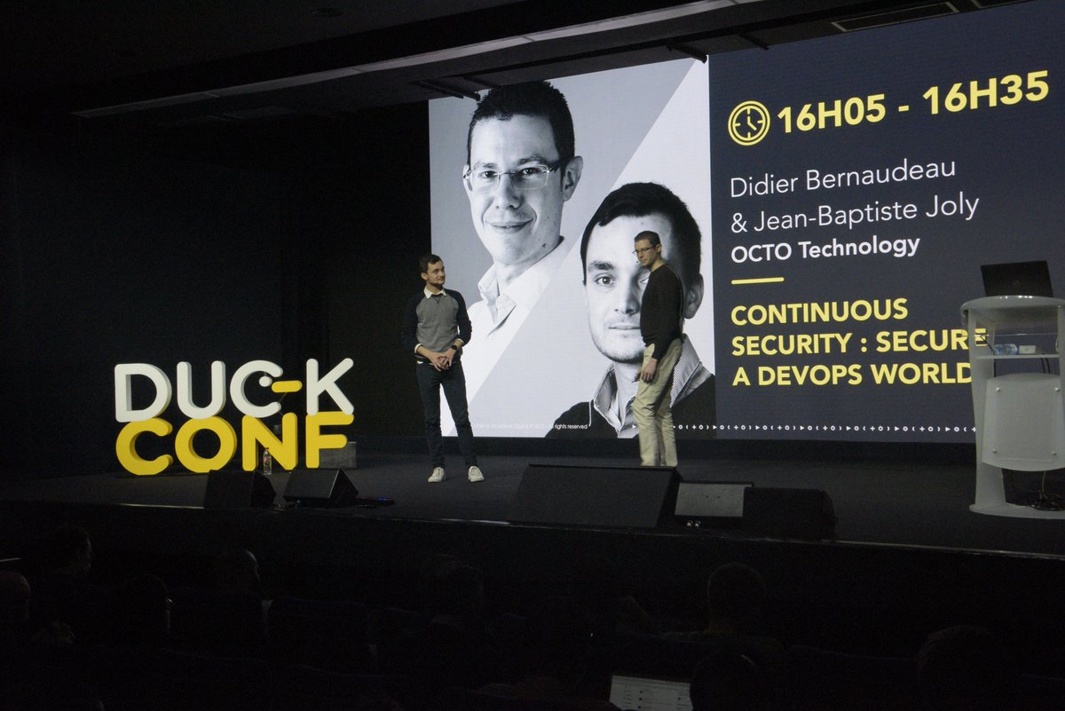OCTOTechnology's tweet photo. [#LaDuckConf] Les étapes de #sécurité passent par des exigences de sécurité qui arrivent au début du projet et un audit de sécurité vers la fin. Mais est-ce que ça marche ? https://t.co/KbmmA8GmBU