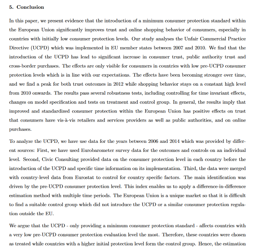 DICEHHU's tweet photo. Out Now: DICE #Discussion Paper No 330: "The Impact of Consumer Protection in the Digital Age: Evidence from the European Union", by @AnjaRoesner, @haucap and Ulrich Heimeshoff. Download:
https://t.co/9e9jZjxVel https://t.co/UDy5cdpqle