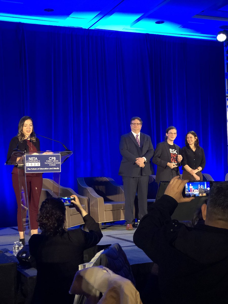 ReportingLabs's tweet photo. Our 🏆 2019 Students Journalists of the Year receive their honors! 🎉 #2020NETAconference @CPBmedia @NETA_Tweets https://t.co/ETYkz8vQ08