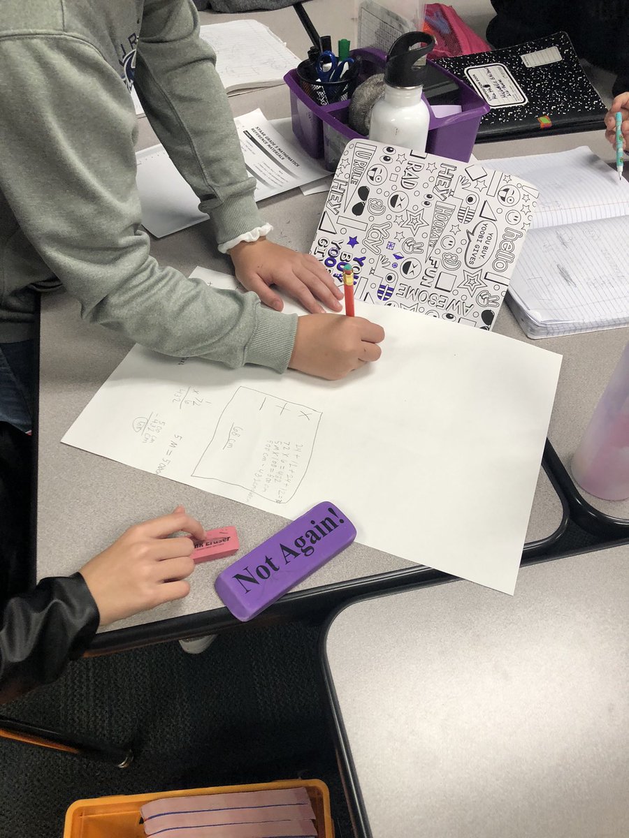 KaceaChappell's tweet photo. Students working together in problem solving to find perimeter! #5th #math @Hughes_Hawks @NorthwestMATH https://t.co/jfDh2rMuHy