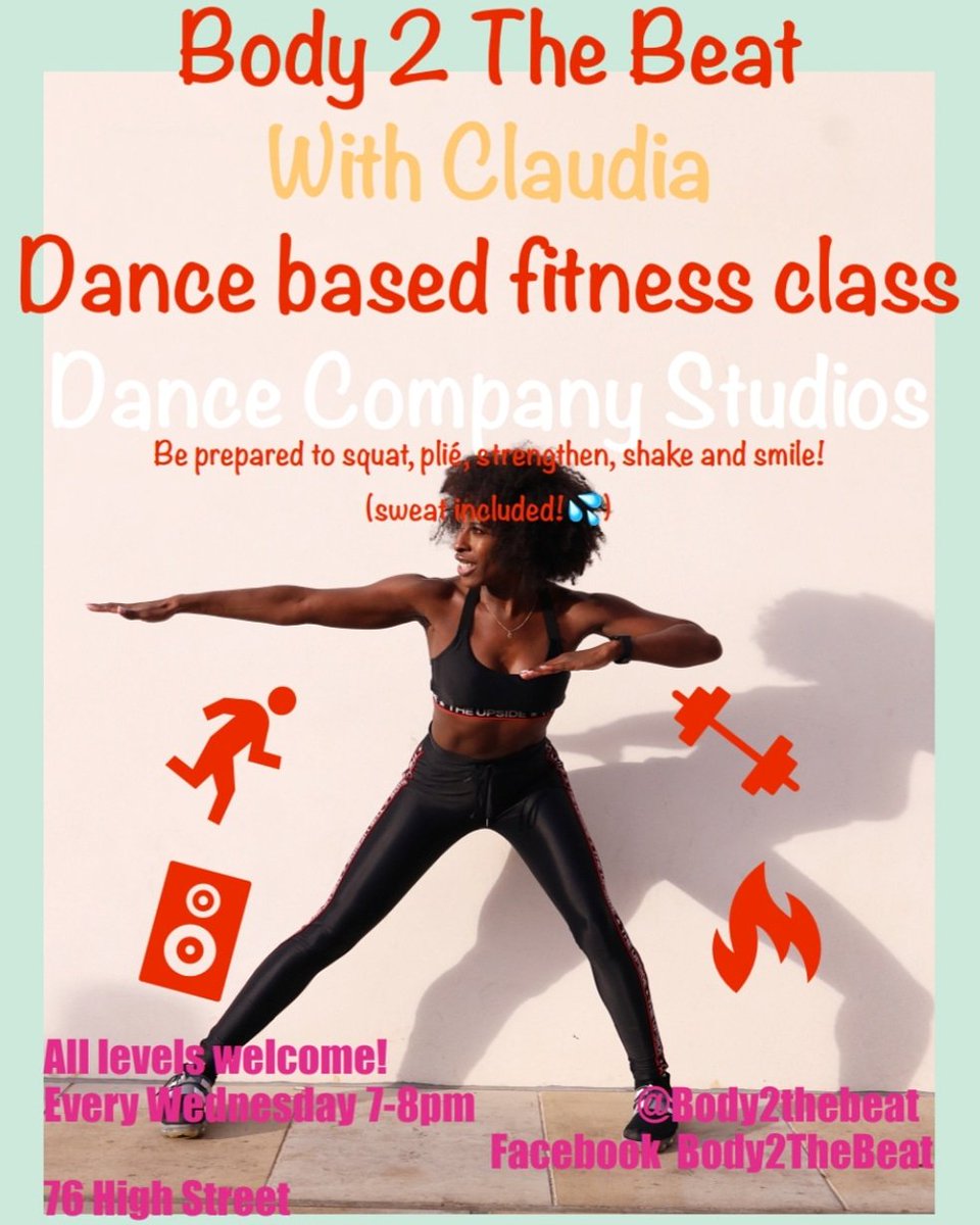 Body2TheBeat's tweet photo. 7pm Wednesday! I'll bring the tunes and the moves, you bring your fine self!
#Beckenham #Dancefitness #DanceClass #Bodyweightworkout #Body2theBeat #Fitness https://t.co/dpN0biMy1G